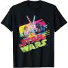 imageStar Wars Luke Skywalker vs Darth Vader Duel Retro 1980 Vibe TShirtBlack