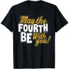imageStar Wars May The Fourth Be With You Block Text TShirtBlack