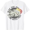imageStar Wars Millennium Falcon Retro May The 4th Be With You TShirtWhite