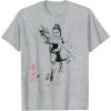 imageStar Wars Rey Japan Sumie Ink Wash Painting Style TShirtHeather Grey