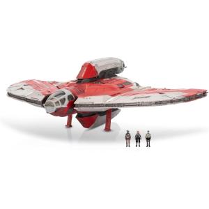 imageSTAR WARS Micro Galaxy Squadron Ahsoka Tanos T6 Jedi Shuttle  13Inch Vehicle with Rotating Wings and Three 1Inch Micro Figure Accessories