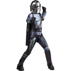 imageSTAR WARS The Mandalorian Official Youth Halloween Costume  Padded Jumpsuit with Gloves Detachable Cape Plastic MaskMedium