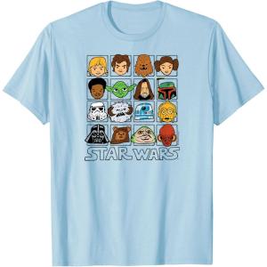 imageStar Wars  Face Grid TShirtBaby Blue