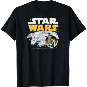 imageStar Wars  Han Solo Chewbacca Millennium Falcon TShirtBlack