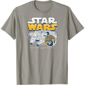imageStar Wars  Han Solo Chewbacca Millennium Falcon TShirtSlate Grey