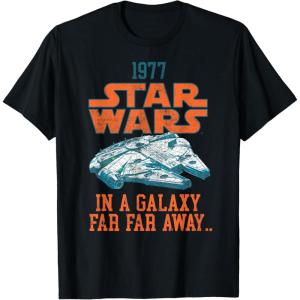 imageStar Wars 1977 Millennium Falcon Retro TShirtBlack