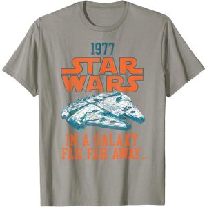 imageStar Wars 1977 Millennium Falcon Retro TShirtSlate Grey