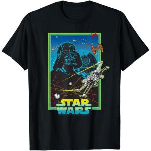imageStar Wars A New Hope Darth Vader 70s Retro TShirtBlack