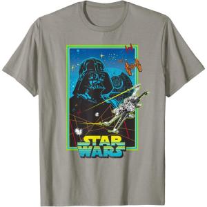imageStar Wars A New Hope Darth Vader 70s Retro TShirtSlate Grey