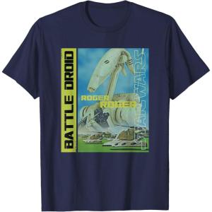 imageStar Wars Battle Droid Roger Roger TShirtNavy Blue
