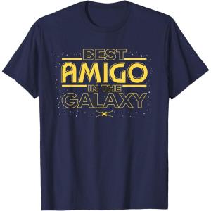 imageStar Wars Best Amigo in the Galaxy Friend Birthday Spanish TShirtNavy Blue