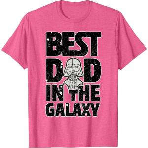 imageStar Wars Best Dad in the Galaxy Darth Vader TShirtPink Heather