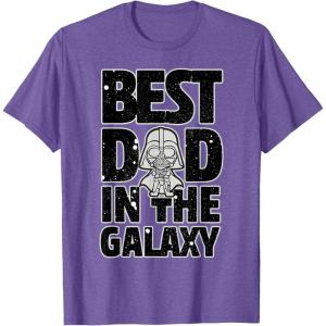 imageStar Wars Best Dad in the Galaxy Darth Vader TShirtPurple Heather