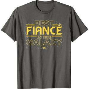 imageStar Wars Best Fianc in the Galaxy Birthday Engagement TShirtAsphalt Grey