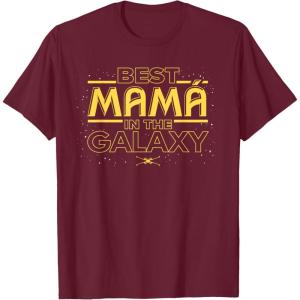 imageStar Wars Best Mam in the Galaxy Birthday Da de la Madre TShirtBurgundy