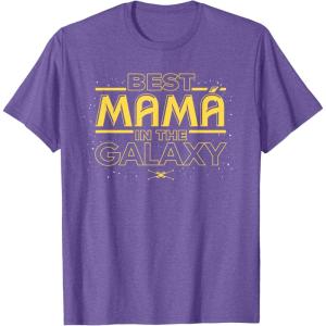 imageStar Wars Best Mam in the Galaxy Birthday Da de la Madre TShirtPurple Heather