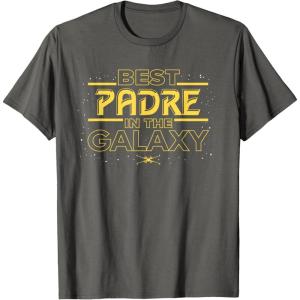 imageStar Wars Best Padre in the Galaxy Birthday Da del Padre TShirtAsphalt Grey
