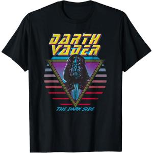 imageStar Wars Darth Vader The Dark Side Retro TShirtBlack