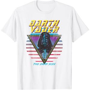 imageStar Wars Darth Vader The Dark Side Retro TShirtWhite