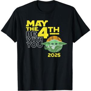 imageStar Wars Day May the 4th Be With You 2025 Grogu Distressed TShirtBlack