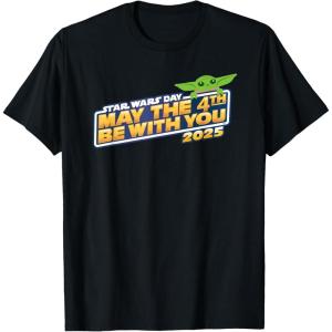 imageStar Wars Day May the 4th Be With You 2025 Grogu Logo TShirtBlack