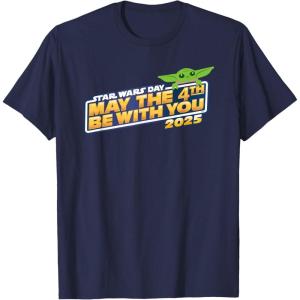 imageStar Wars Day May the 4th Be With You 2025 Grogu Logo TShirtNavy Blue