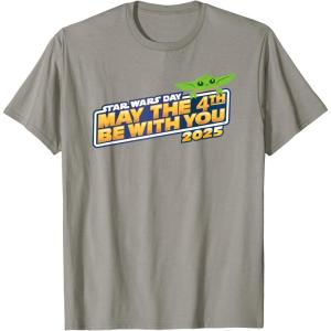 imageStar Wars Day May the 4th Be With You 2025 Grogu Logo TShirtSlate Grey
