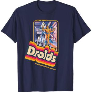 imageStar Wars Droids The Adventures of R2D2 ampamp C3PO Vintage TShirtNavy Blue
