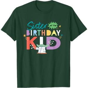 imageStar Wars Grogu Mandalorian Toon Sister of the Birthday Kid TShirtDark Green