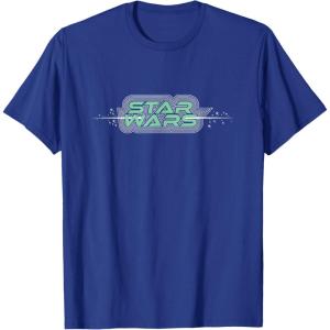 imageStar Wars Iconic Retro Vintage Big Chest Logo TShirtRoyal Blue