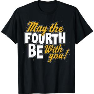 imageStar Wars May The Fourth Be With You Block Text TShirtBlack