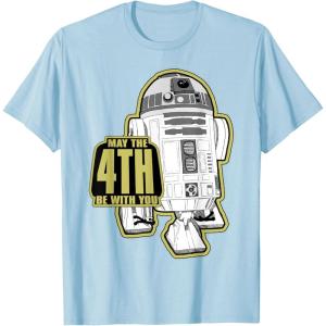 imageStar Wars R2D2 May The 4th Be With You Sticker TShirtBaby Blue