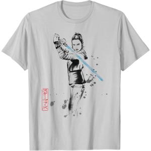 imageStar Wars Rey Japan Sumie Ink Wash Painting Style TShirtSilver Grey