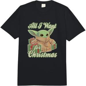 imageStar Wars The Mandalorian Christmas I Want Retro Grogu Comfort Colors Adult Heavyweight TshirtBlack