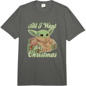 imageStar Wars The Mandalorian Christmas I Want Retro Grogu Comfort Colors Adult Heavyweight TshirtDark Grey