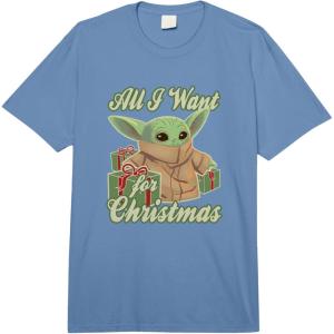 imageStar Wars The Mandalorian Christmas I Want Retro Grogu Comfort Colors Adult Heavyweight TshirtDeep Blue