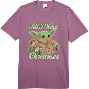 imageStar Wars The Mandalorian Christmas I Want Retro Grogu Comfort Colors Adult Heavyweight TshirtPlum