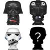 imageFunko Bitty POP Star Wars  Darth Vader 4Pack  Darth Vader TIE Fighter Pilot Stormtrooper and A Surprise Mystery Mini Figure  09 Inch 22 Cm Collectable  Stackable Display Shelf Included