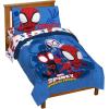 imageJay Franco Star Wars Empire Strikes Back 4 Piece Full Bed Set  Includes Reversible Comforter ampamp Sheet Set  Super Soft Fade Resistant MicrofiberBlue  Spidey  Friends