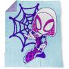 imageJay Franco Star Wars Feather Knit Fluffy Throw Blanket  Darth Vader and R2D2 Fuzzy Blanket Measures 50 x 60 inch  Super Soft Lightweight BeddingBlue  Ghost Spider