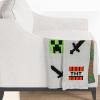 imageJay Franco Star Wars Feather Knit Fluffy Throw Blanket  Darth Vader and R2D2 Fuzzy Blanket Measures 50 x 60 inch  Super Soft Lightweight BeddingGray  Minecraft