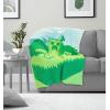 imageJay Franco Star Wars Feather Knit Fluffy Throw Blanket  Darth Vader and R2D2 Fuzzy Blanket Measures 50 x 60 inch  Super Soft Lightweight BeddingGreen  Minecraft