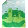 imageJay Franco Star Wars Feather Knit Fluffy Throw Blanket  Darth Vader and R2D2 Fuzzy Blanket Measures 50 x 60 inch  Super Soft Lightweight BeddingGreen  Minecraft