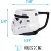 imageSilver Buffalo Star Wars Stormtrooper Big Face 3D Sculpted Ceramic Coffee Mug for Cappuccino Latte or Hot Tea 20Ounces White