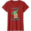 imageStar Wars Yoda Best Dog Mom Yoda Chibi Portrait Family TShirtCranberry Red