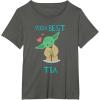 imageStar Wars Yoda Best Ta Yoda Chibi Portrait Da de la Madre TShirtAsphalt Grey