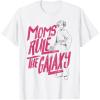 imageStar Wars Mothers Day Leia Line Art Moms Rule The Galaxy TShirtWhite