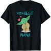 imageStar Wars Yoda Best Nana Yoda Chibi Portrait Mothers Day TShirtBlack