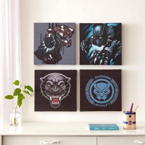 imageIdea Nuova The Mandalorian featuring Grogu aka The Child 4 Pack Square Canvas Wall Art Set 11quotx11quot eachBlack Panther