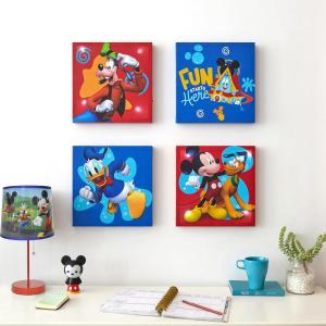 imageIdea Nuova The Mandalorian featuring Grogu aka The Child 4 Pack Square Canvas Wall Art Set 11quotx11quot eachMickey Mouse